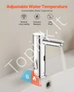 Automatinis bekontaktis vonios praustuvo maišytuvas 130 x 64 x 190 mm su judesio jutikliu ir chromuota apdaila - Image 4