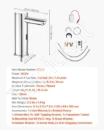 Automatinis bekontaktis vonios praustuvo maišytuvas 130 x 64 x 190 mm su judesio jutikliu ir chromuota apdaila - Image 7