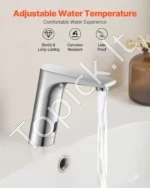 Automatinis bekontaktis vonios praustuvo maišytuvas 160 x 54 x 165 mm su judesio jutikliu ir šlifuoto nikelio apdaila - Image 4