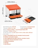 Automatinis vištų kiaušinių inkubatorius ar lizdas su 2 skyriais, cinkuotas plienas 535 x 525 x 475 mm - Image 7