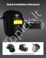 Automatiškai tamsėjantis suvirinimo stiklelis 108 x 51 mm, DIN 10 - Image 6