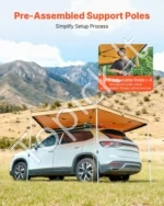 Automobilio markizė 270 laipsnių šoninė stogelio palapinė kempingui SUV 3,19 x 3,07 x 2,10 m UV50+ - Image 2