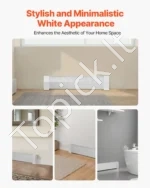 Baltas 917 x 81 x 193 mm standartinis juostinis radiatoriaus (baseboard) gaubtas - Image 6