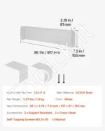 Baltas 917 x 81 x 193 mm standartinis juostinis radiatoriaus (baseboard) gaubtas - Image 7