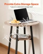 Baro stalas su kėdėmis 3 dalių rinkinys pusryčių zonai ir virtuvei 60 x 91,5 cm - Image 5