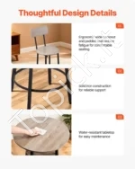 Baro stalas su kėdėmis 3 dalių rinkinys pusryčių zonai ir virtuvei 60 x 91,5 cm - Image 7