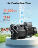 Baseino siurblys 550W, 14 000 l/h galingas vieno greičio vandens siurblys su laikmačiu - Image 2
