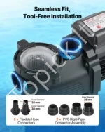 Baseino siurblys 550W, 14 000 l/h galingas vieno greičio vandens siurblys su laikmačiu - Image 5