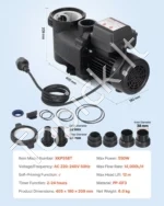 Baseino siurblys 550W, 14 000 l/h galingas vieno greičio vandens siurblys su laikmačiu - Image 7