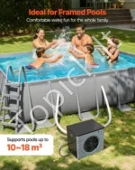 Baseinų šilumos siurblys 4920 W iki 18 m³ baseinams, elektrinis vandens šildytuvas su COP 5,29 - Image 4