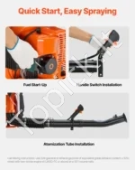 Benzininis 63 cm³, 3 AG variklis, benzininis purkštuvas su 16 l talpos baku, miltelių ir skysčio purškimo sistema - Image 6