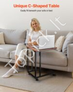 C formos mobilus sofa-staliukas su ratukais ir metaliniu rėmu, rudi ir juodi atspalviai 500 x 350 x 605 mm  - Image 2