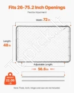 Cinkuoto plieno tinklinės tvoros varteliai 72 x 48 colių (pritaikomi 2–6 pėdų pločio angoms) - Image 4