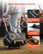 DJ kabelių krepšys su ratukais 1680D paminkštintas didelis transportavimo dėklas - Image 3