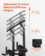 Daugiafunkcė treniruočių stotelė prisitraukimams ir lygiagrečių pratimams, 150 kg - Image 4