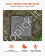 Dekoratyvinės sodo plytelės takeliams 8 vnt. 39,5 x 39,5 cm (pilka) - Image 2