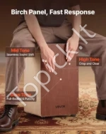 Didelis medinis cajon būgnas – perkusinis instrumentas su būgno sraigėmis ir sėdimąja pagalvėle 305 x 305 x 508 mm - Image 2