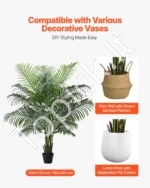 Dirbtinė Areca palmė su baltu vazonu, 1829 mm (6 pėdos) - Image 5