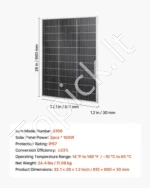 Dvipusiai saulės moduliai 200W rinkinys 100W x 2 monokristaliniai - Image 7