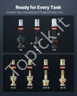 Dviveris aklintuvų rinkinys 340 mm su 7 keičiamais dygliais ir 70 kniedžių veržlių - Image 2