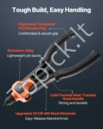 Dviveris aklintuvų rinkinys 340 mm su 7 keičiamais dygliais ir 70 kniedžių veržlių - Image 3
