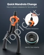 Dviveris aklintuvų rinkinys 340 mm su 7 keičiamais dygliais ir 70 kniedžių veržlių - Image 4