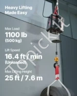 Elektrinė gervė-kėlimo keltuvas 2-in-1, 500 kg, 1500W, belaidis valdymas - Image 2