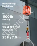 Elektrinė gervė-kėlimo keltuvas 3-in-1, 500 kg, 1500W, valdymas trimis būdais - Image 2
