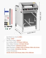 Elektrinė popieriaus pjaustyklė 450 mm pjovimo plotis 40 mm storis giljotina su infraraudonųjų spindulių funkcija - Image 7