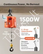 Elektrinis gervės keltuvas 700 kg 1500W nešiojamas su nuotolinio valdymo pultu - Image 5