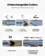 Elektrinis kanalizacijos valymo įrenginys 30 m x 12,7 mm, su automatiniu padavimu ir ratukais - Image 6