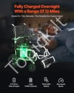 Elektrinis vežimėlis suaugusiems 100 kg sulankstomas lengvas motorizuotas vežimėlis 19,3 km - Image 3