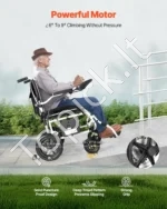 Elektrinis vežimėlis suaugusiems 100 kg sulankstomas lengvas motorizuotas vežimėlis 19,3 km - Image 5