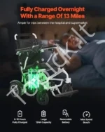 Elektrinis vežimėlis suaugusiems 136 kg sulankstomas lengvas motorizuotas vežimėlis 21 km - Image 3