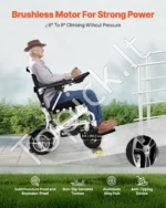 Elektrinis vežimėlis suaugusiems 136 kg sulankstomas lengvas motorizuotas vežimėlis 21 km - Image 5