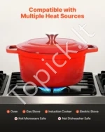 Emailiuotas ketaus puodas (dutch oven) 5,7 l su dangčiu ir dvigubomis rankenomis, 35 x 27 x 19 cm - Image 4