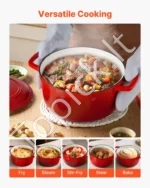 Emailiuotas ketaus puodas (dutch oven) 5,7 l su dangčiu ir dvigubomis rankenomis, 35 x 27 x 19 cm - Image 6