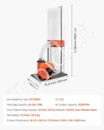 Galingas Medienos Dulkių Surinkėjas 1200 CFM 2.0 AG 132,5 L / 159 L - Image 7
