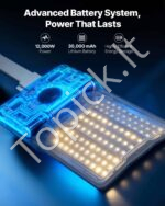 Galingas saulės šviestuvas laukui, automatinis LED prožektorius su nuotolinio valdymo pulteliu 900 000 lm - Image 4