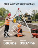 Gelbėjimo trikojis su keltuvu, 1179 kg, 30 m lynas, 1,6 - 2,45 m darbinis aukštis - Image 2
