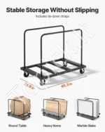 Gipso kartono ir plokščių vežimėlis 816 kg (plieninis, su 4 sukinėjamais ratukais ir fiksavimo diržu) - Image 3