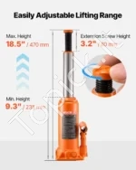 Hidraulinis butelinis keltuvas (high-lift hydraulic bottle jack) 10 tonų,  - Image 3