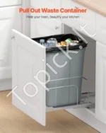 Ištraukiama 33 litrų (35 QT) šiukšliadėžė virtuvės spintelei su švelnaus uždarymo sistema (41 x 27,7 x 48,7 cm) - Image 2
