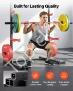 Jėgos treniruočių stovas su reguliuojamu pločio intervalu, skriemuliu ir apsauginiais elementais namų sporto salei 136 kg - Image 6