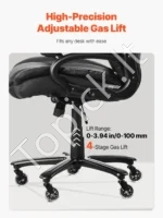 Juoda ergonominė vadovo kėdė su aukštu atlošu ir reguliuojama juosmens atrama - Image 6