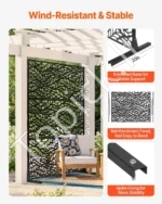 Juodas metalinis privatumo ekranas 120 x 50,8 x 183 cm - Image 3