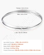 Juostinės pjovimo geležtė 2780 mm – tiksli medžio apdirbimo juostinio pjūklo juosta su 4 TPI dantimis - Image 7