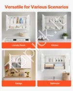 Kabinetas sieninis pakabinamas skalbyklai 40,6x91,4x61 cm balthas - Image 7
