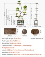 Kambarinis augalų stovas – 8 pakopų gėlių stovas su augimo lempomis, 157,5 cm aukščio - Image 7