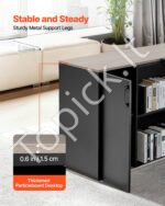 Kampinis rašomasis stalas L formos didelis biuro baldai su spintele ir lentynomis 180 x 80 x 75 cm - Image 6